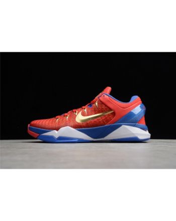 NIKE ZOOM KOBE VII RLX RED BLUE METALLIC GOLD 488371-406